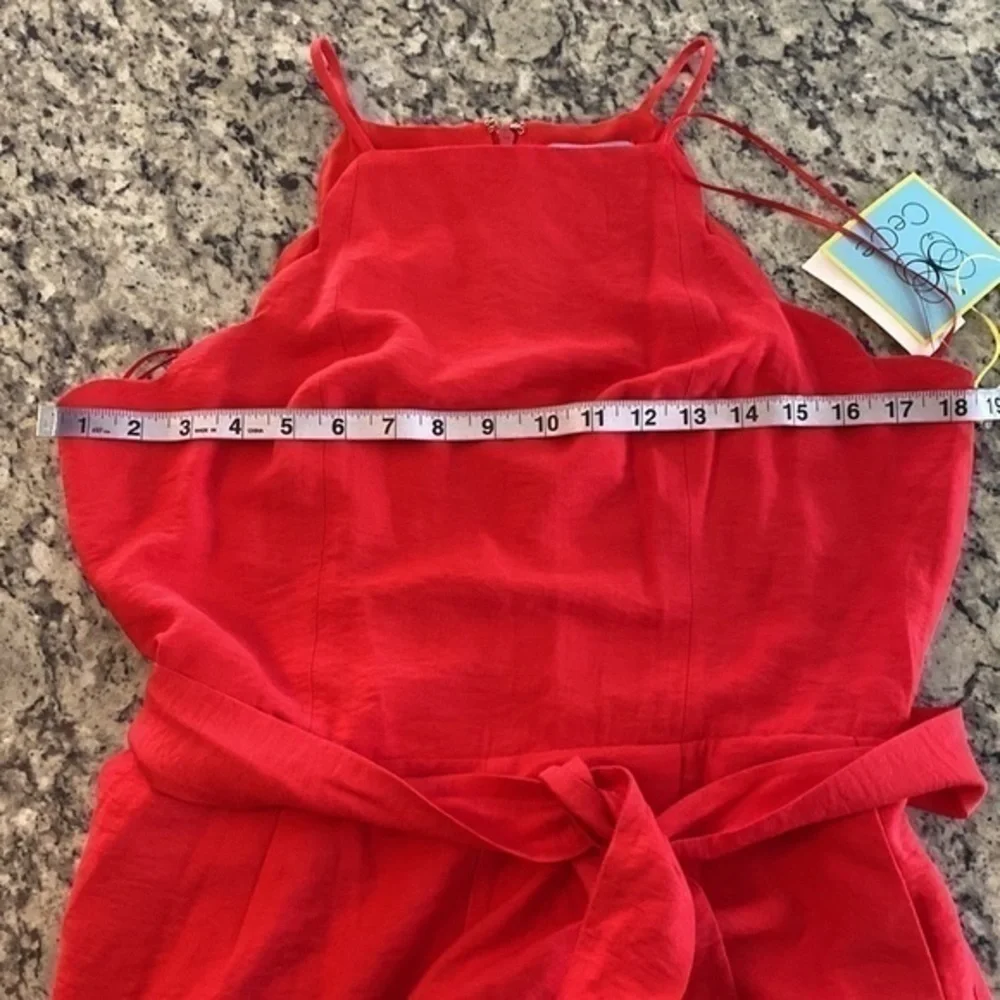 NWT Cece Cherry Rose Scalloped Halter Neck Jumpsuit Medium M